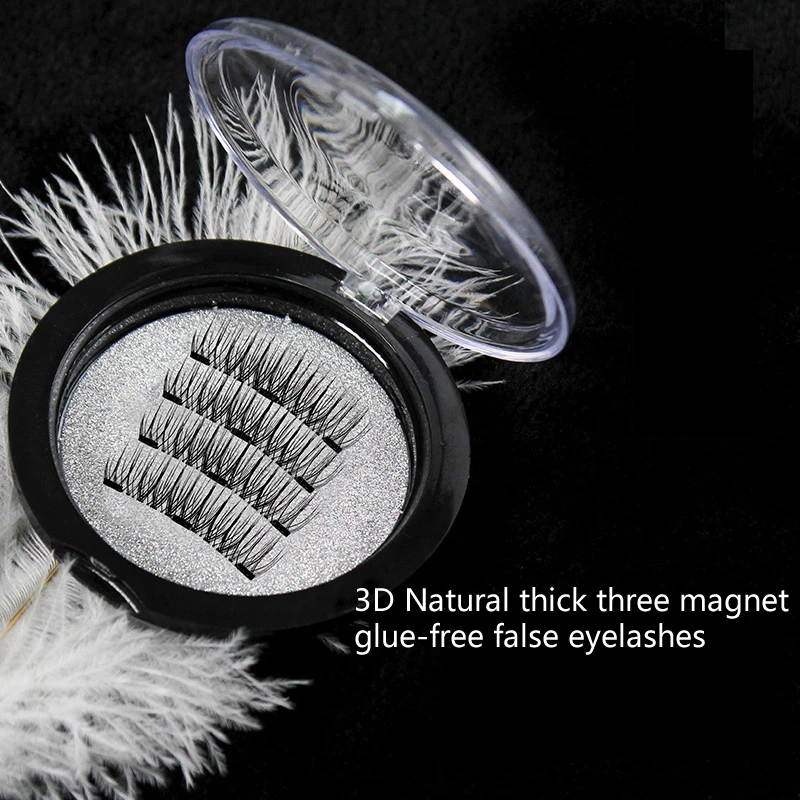 

Magnetic Eyelashes With 3 Magnets Handmade 3D Magnetic Lashes Natural False Eyelashes Magnet Lashes With Gift Box Makeup