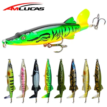 

Amlucas Whopper Popper 13cm 15.8g Pencil Bait Topwater Floating Artificial Hard Bait Wobbler Rotating Tail Fishing Tackle Pesca