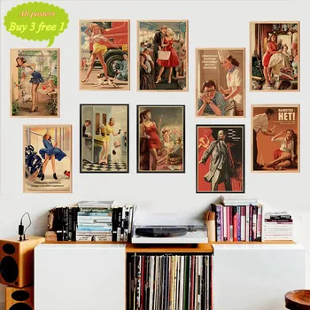

New World War II Sexy Girl Poster Home Room Wall sticker Kraft Paper Posters and Prints Art Wall Decor