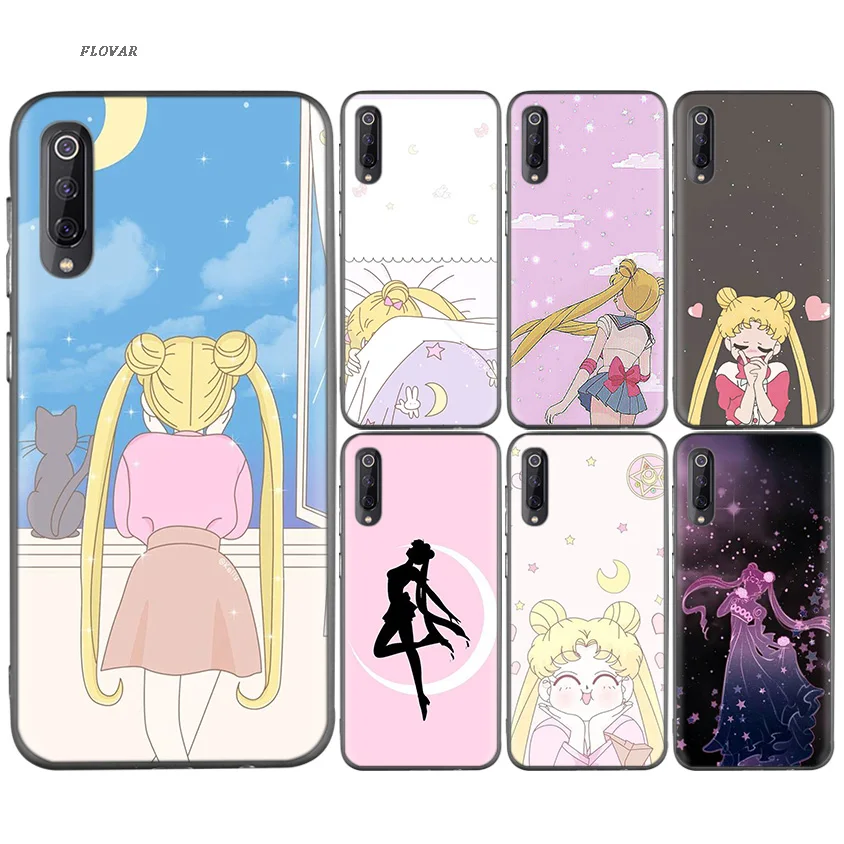 

Sailor Moon Anime Black TPU Printed Case For Xiaomi 9 8 A2 lite A1 Play Xioami Redmi Note 7 6 5 Pro 4X 4 5Plus GO Coque