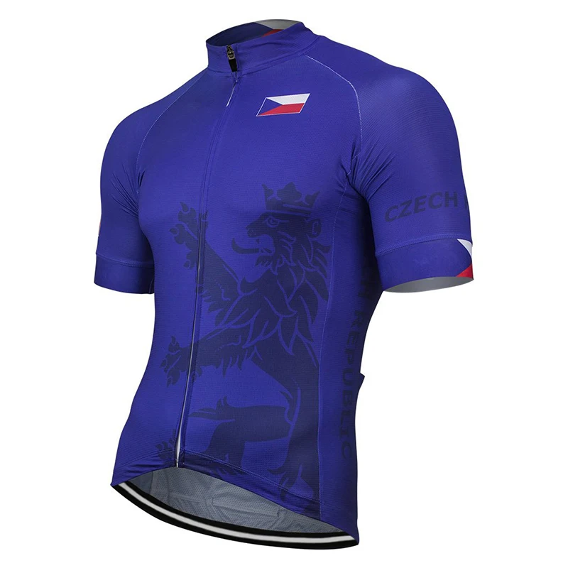 

New Team 2019 CZECH REPUBLIC Summer Blue Cycling Jersey Bike Road Mountain Bicycle Wear Tops Riding Bike Clothing