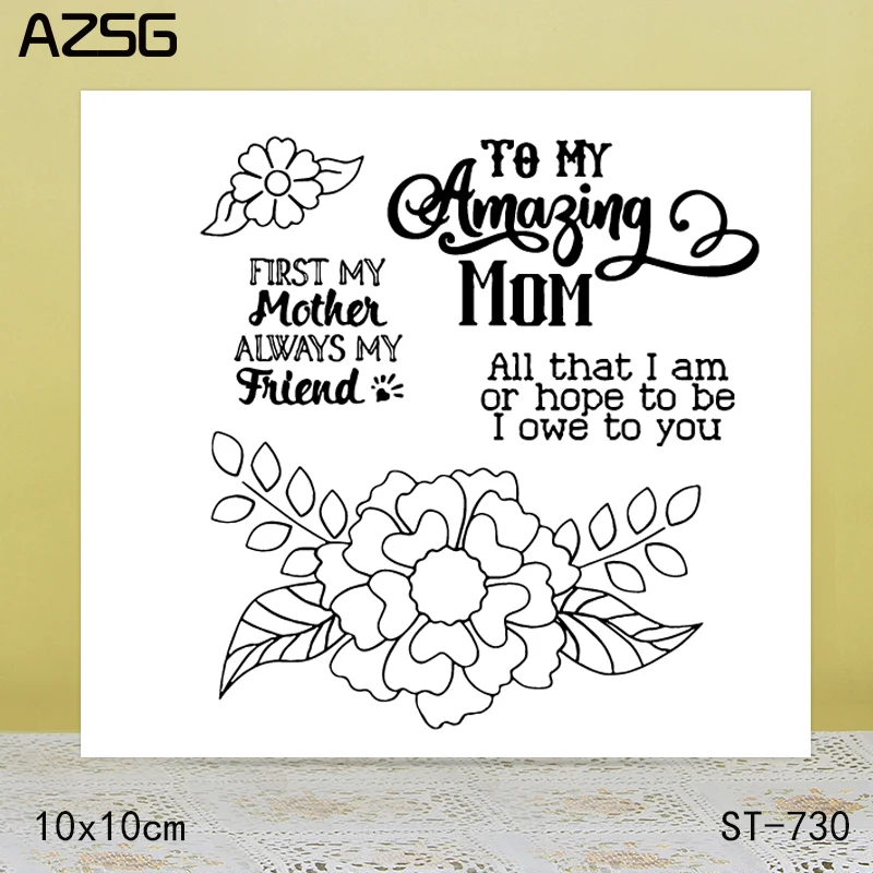 

AZSG Filial Piety Sentence/Word Clear Stamps/Seals For DIY Scrapbooking/Card Making/Album Decorative Silicone Stamp Craft
