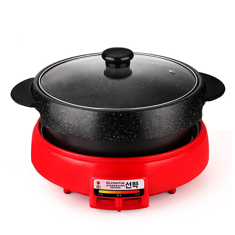

2 in 1 Electric Barbecue Machine Boiled Pot Smokeless Non-stick Baking Pan Multi-function Grilled Barbecue Stove DL-HGKP30
