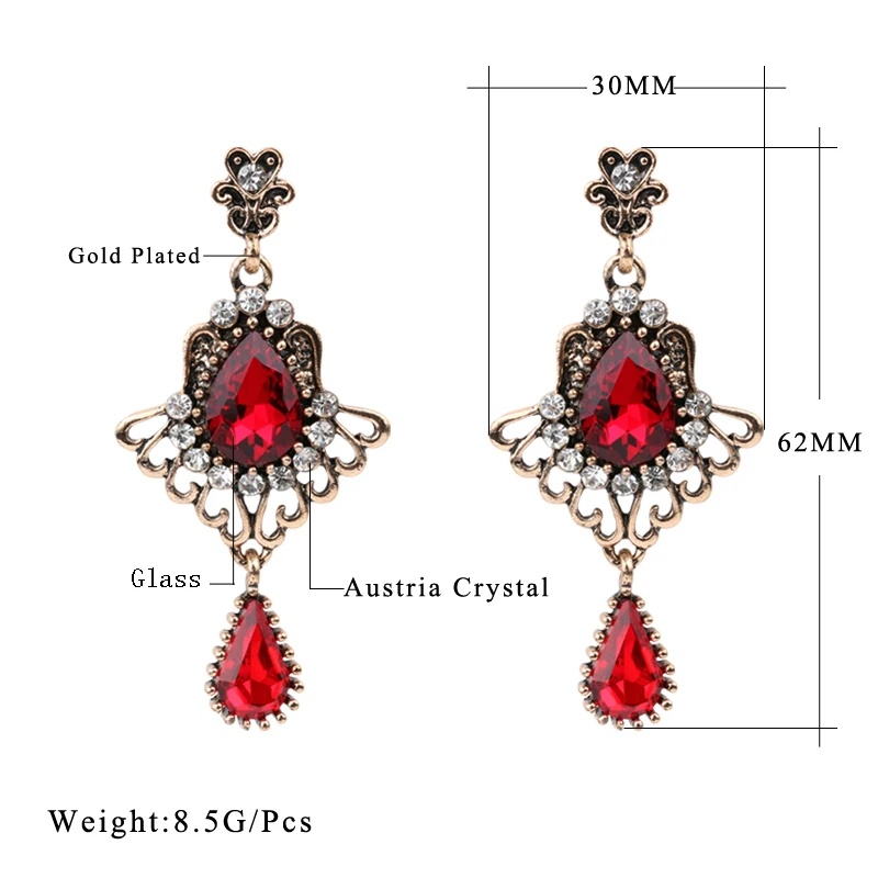 2018-Luxury-Turkish-Red-Glass-Earrings-For-Women-Vintage-Look-Feather-Wings-Glass-Crystal-Rose-Gold