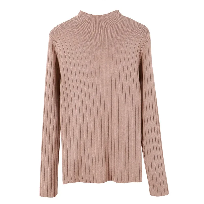 Korean Half Turtleneck Knitted Sweater Women Pullover Ribbed Sweater Ladies 2018 Fall Winter Basic Thick Warm Slim Jumper Tops Korean Half Turtleneck Knitted Sweater Women Pullover Ribbed Sweater Ladies 2018 Fall Winter Basic Thick Warm Slim Jumper Tops