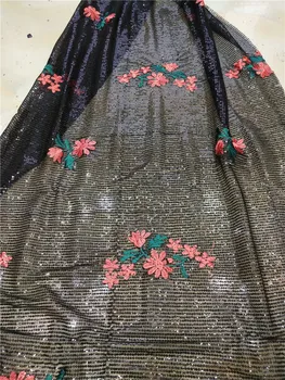 

Shinny Sequins Lace fabric with embroidered flowers JRB-102712 Lace Fabric For Nigerian Party's Dress or wedding dress
