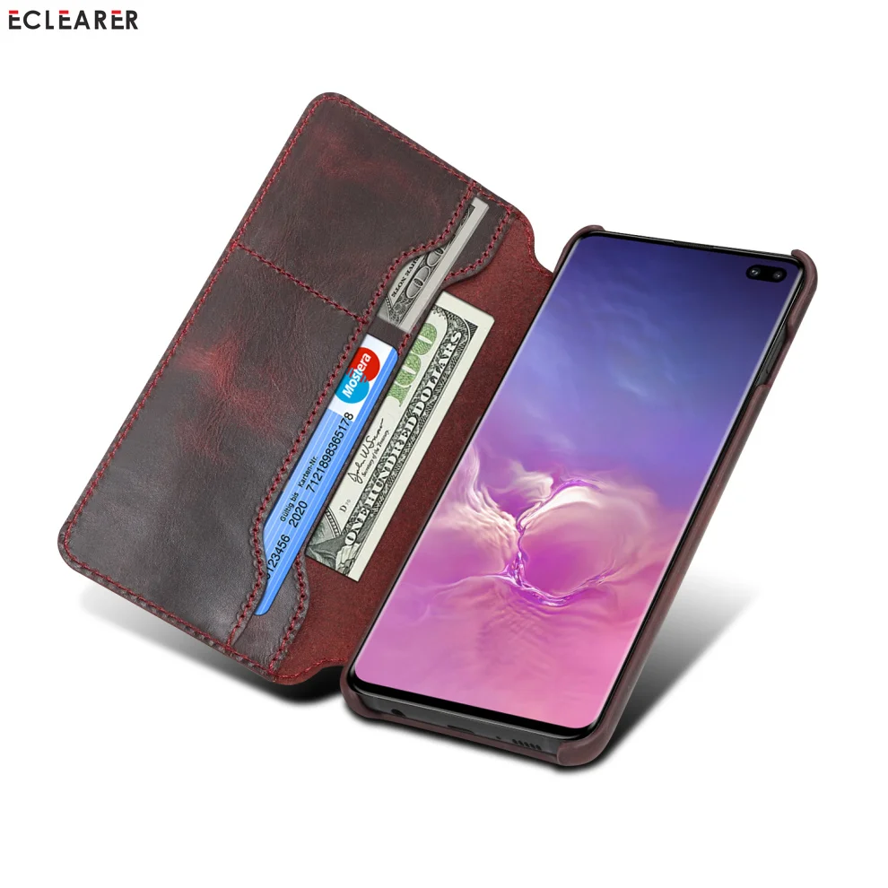 Прочный чехол из натуральной кожи для samsung Galaxy S10/S10e/S10 Plus, роскошный первоклассный кожаный флип-чехол, сумка