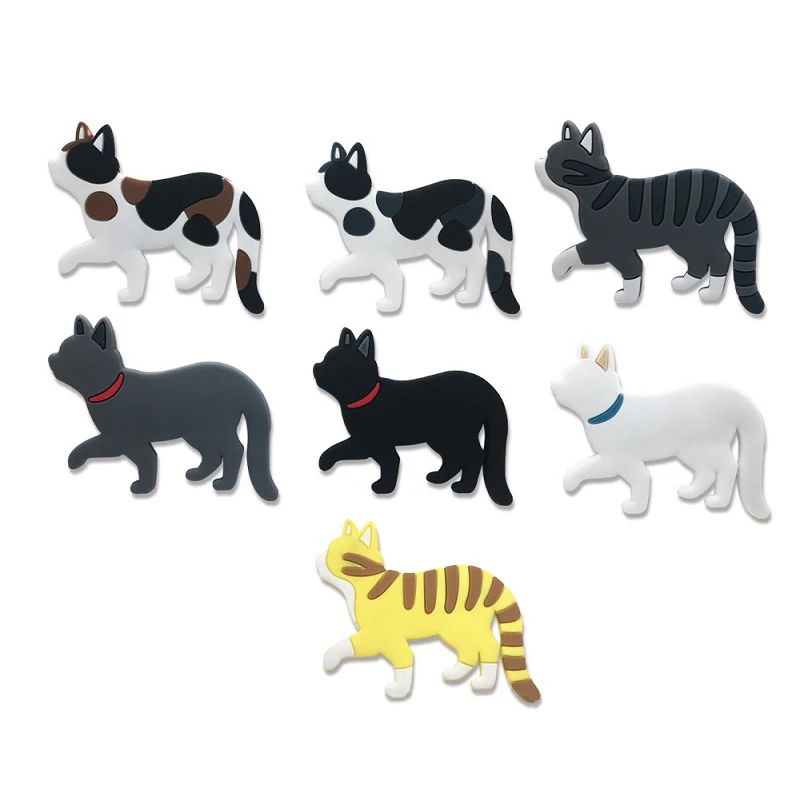 7pcs Freely Bendable Tail Wall Hook Minimalist Fridge Magnet Cat Style Key Holder Magnetic Sticker Home Decoration | Дом и сад