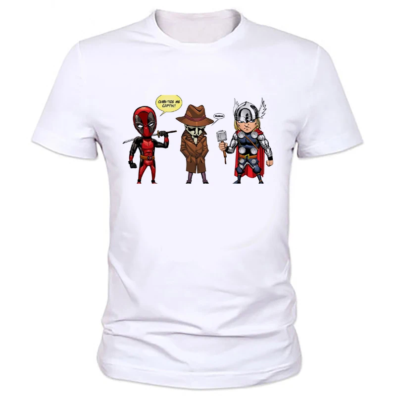 

Super hero Deadpool Thor personalized T-shirt printing summer men's casual clothing boy's T-shirt factory outlets W-165#