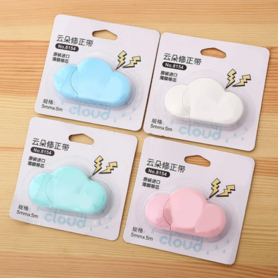 

4 Pcs 5mm X 5m Cute Kawaii Cloud Mini Small Correction Tape Korean Sweet Stationery Novelty Office Kids School Supplies Children