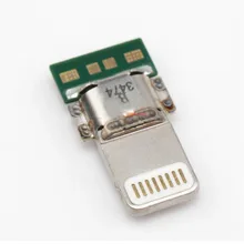 2 шт. C10B разъем для iphone6/6 S/Plus Освещение DIY кабель для передачи данных зарядный кабель MFI Двусторонняя Сертификация Быстрая зарядка чип