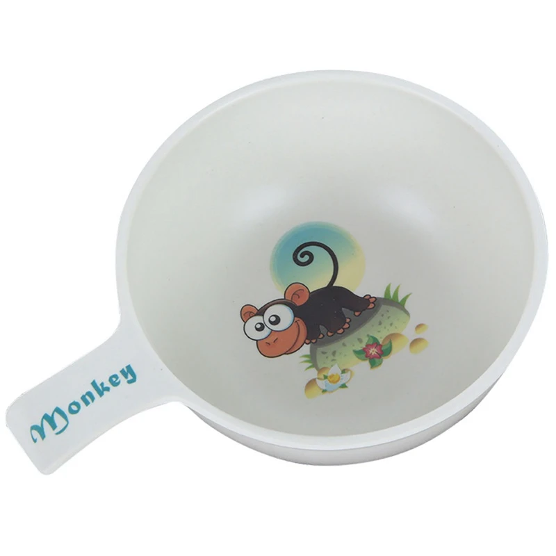 Anti-hot Training Dinner Plate Baby bowl+spoon+fork Feeding Food Tableware Cartoon Kids Dishes Eating Dinnerware - Цвет: 08