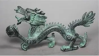 

YM 305 Chinese Collection Folk Old Handwork Fine Bronze Dragon Statue