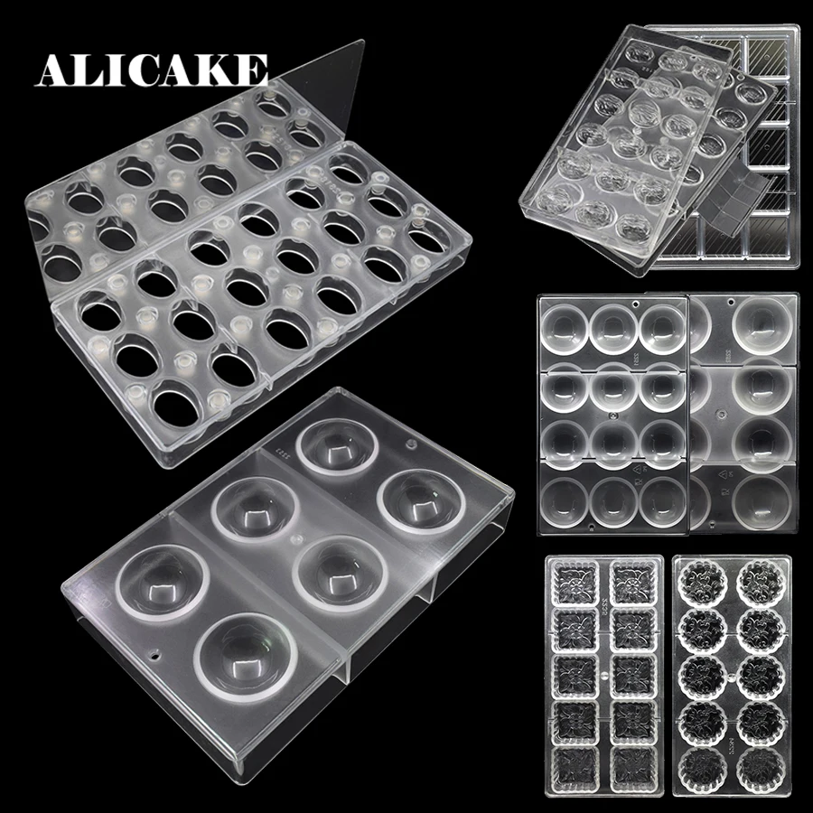 

Chocolate Mold Ball Alphabet Nut Mooncake Form Polycarbonate magnet moulds Baking Pastry Tools Plastic Bakeware Combined Tray