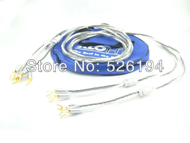 

Free shipping 2.5m/pair XLO HT6-8 audio speaker cable with Gold plated Spades plug