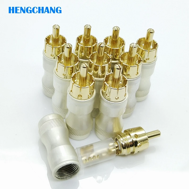 RCA, DIY, cobra dourada, macho, conector de