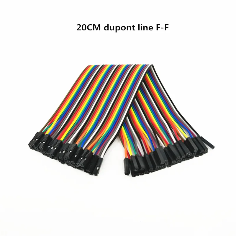 

40pcs 20cm Dupont line female to female Jump wire Dupont cable F-F Dupont line 1P-1P Spacing 2.54mm for DIY breadboard