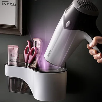 

Hair Dryer Holder Multi-functional Bathroom Shelf Hair Dryer Storage Rack Holder Wall Storage Rack Strong Suction Wall Shelf