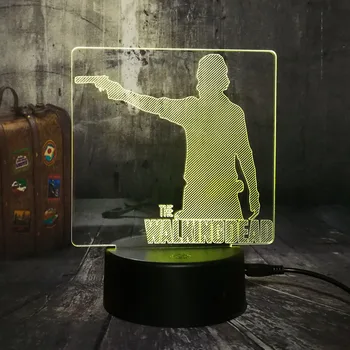 

The Walking Dead 3D LED Night Light Desk Table Sleep Lamp RGB Novelty 7 Color Home Decor U.S.TV Drama Fans Christmas Toys Lava