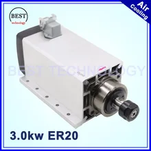 Новое поступление! 3 кВт шпиндель с воздушным охлаждением квадратного типа с фланцем ER20 4 подшипника 3.0kw шпиндель 0,01 точность гравировальный станок с ЧПУ