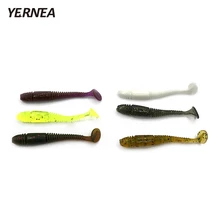 Yernea 10Pcs/Lot 1.3g 5.5 cm Worm Soft Fishing Lure T Tail Soft Bait Screw Tail Velvet False Bait Fishing Gear Smell Soft Baits