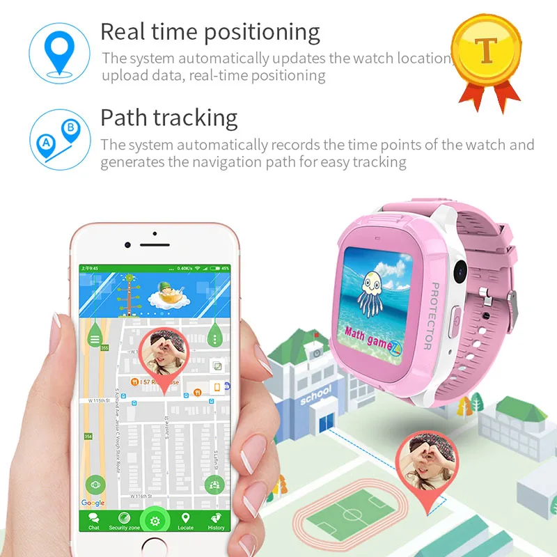 Самые продаваемые IP67 водонепроницаемые детские часы умные с GPS