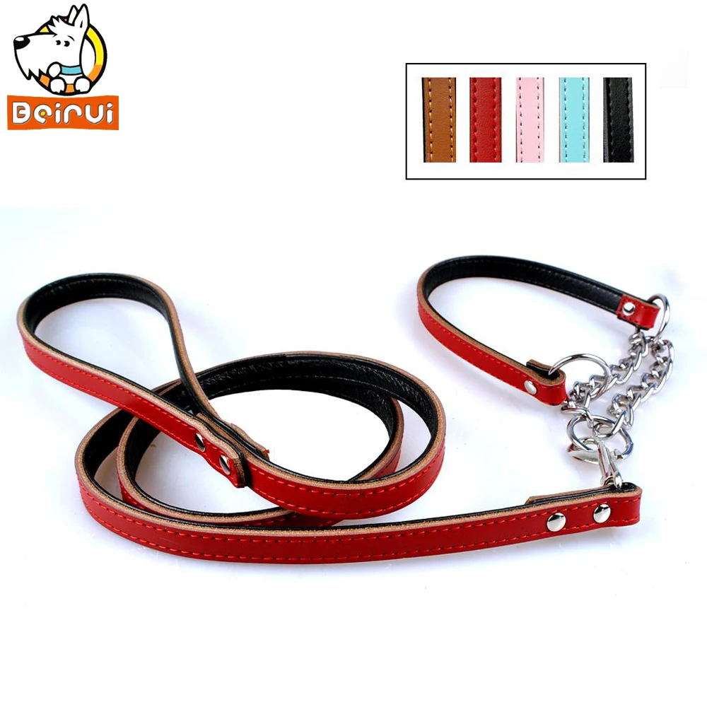 Leather Dog Leash & Half Choke Training Collar Setleash dogleash