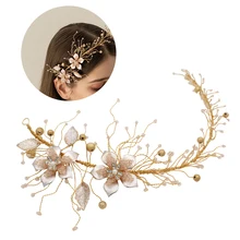 1 шт Свадебные бусины на головной повязке Свадебные сетчатые в форме цветка обручи для волос для свадебной вечеринки