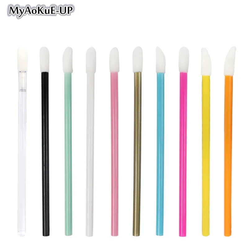 

Disposable Makeup Brushes 200pcs Lip Wand Colored Make Up Brush Cosmetic Lipstick Mascara Gloss Wand Tool Portable Lip Brushes