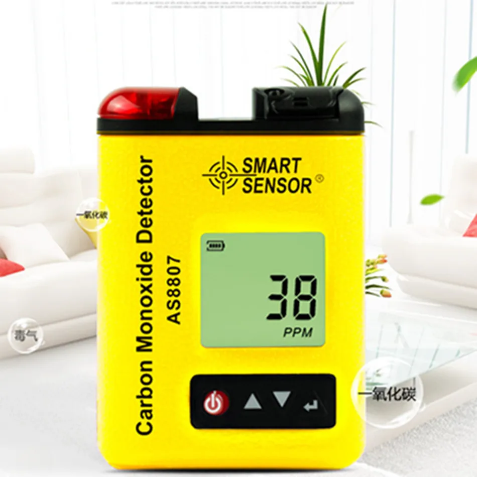 

AS8807 Carbon Monoxide Detector Portable For Mining Petrochemical Industry Sound and Light Vibration Triple Alarm System