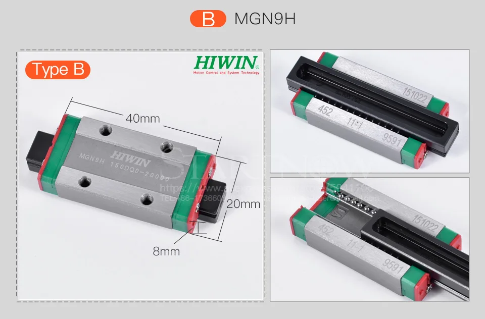 Máquina De Corte, Taiwan Original, HIWIN, EGH15CA, MGN9H, QEH20CA, HGW25CC, CO2