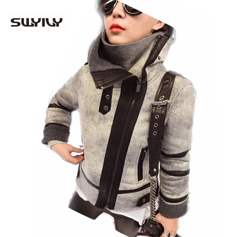 New Ladies Women Winter Warm Biker Motorcycle Suede Leather Jackets Casual Parka Faux Fur Coat Top Jaqueta De Couro