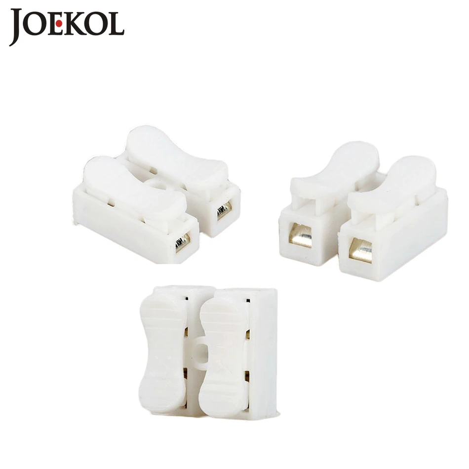 

1000pcs 2p G7 Spring Wire Quick Connector Splice With No Welding No Screws Cable Clamp Terminal 2 Way Easy Fit Led Strip CH-2