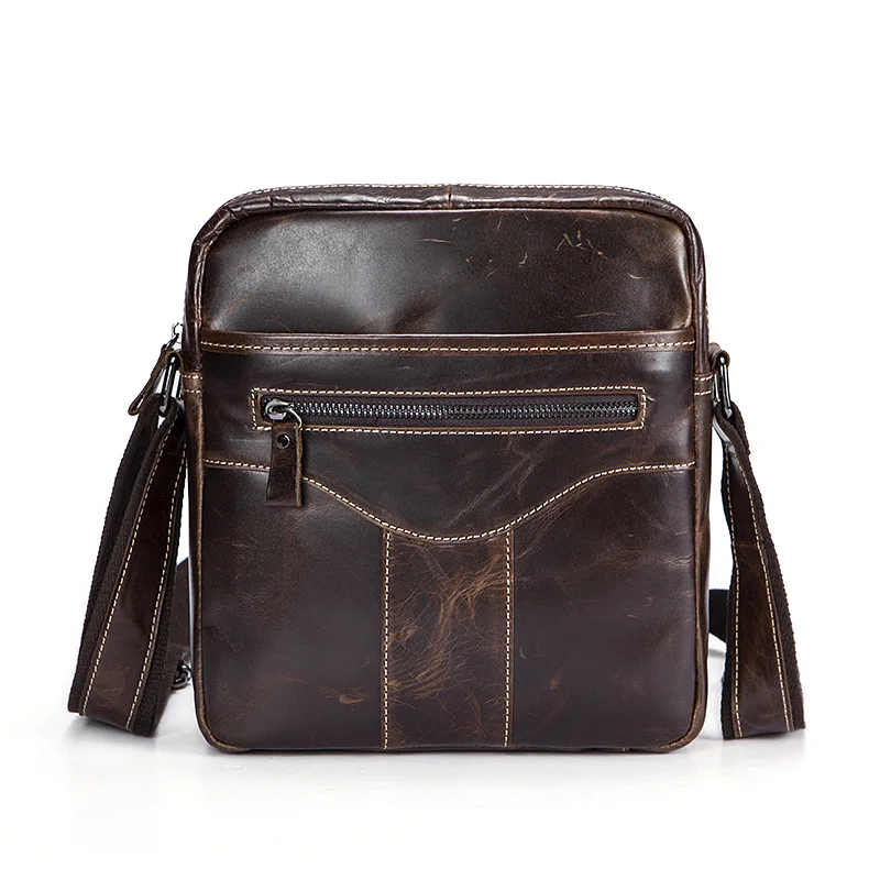 

Factory direct Fashion Genuine Leather Men's Shoulder Bag Rough Personality Fashion Korean style Cowhide Men Messenger Bag