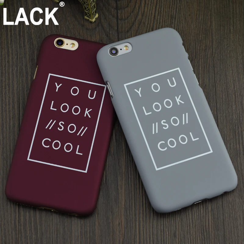 2016 Newest arrival Fashion Funda Letter Case Matte Hard Cover Capa Coque Funda For iPhone 6 6s 6 plus 5 5s Plastic phone Case