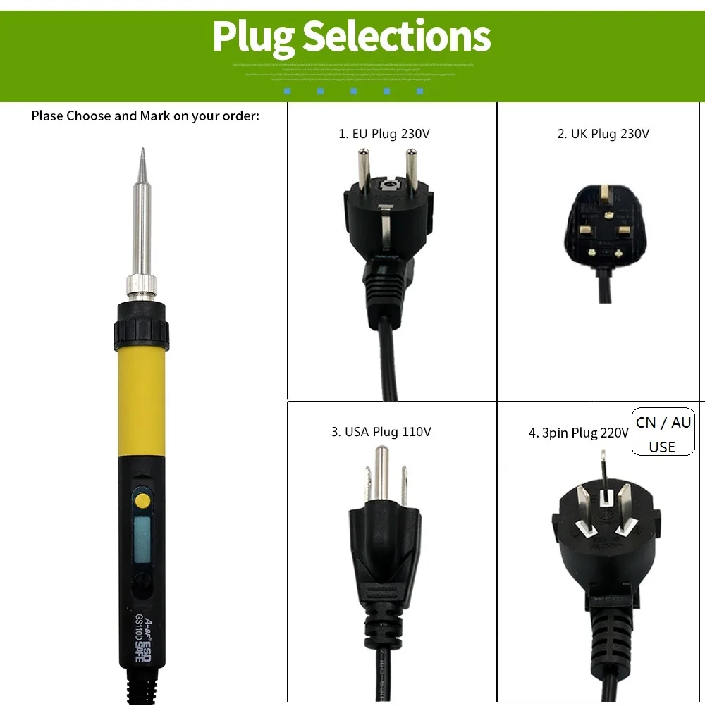 A-BF GS110D 110 W 836D 60 W паяльник Комплект 110 220 V с цифровым температура дисплея LCD Регулируемый жал