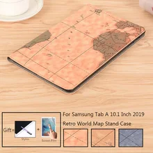 Чехол "карта" в стиле ретро для samsung Galaxy Tab A 10,1 SM-T515 T510 чехол для планшета с подставкой T515 T510 откидной Магнитный чехол
