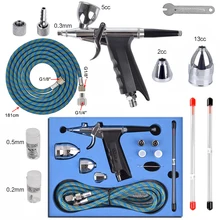 Spray-Gun Trigger-Airbrush-Set Nail-Tool Double-Action with Tips 3-Cups for Tattoo-Art