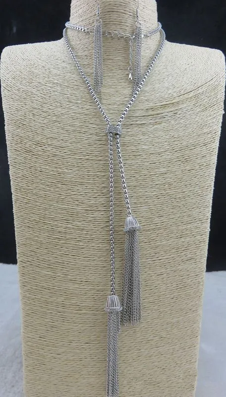 Accent Aigu Collares Largos Mujer Bisuteria 80 Cm/Colgante Borla Cadena Plata Mujer/Collar Mujer Plata/Dorado/Cadena Y Colgante/Colgante Brillante Mujer Gargantilla Dorada/Bisuteria Colgantes Mujer