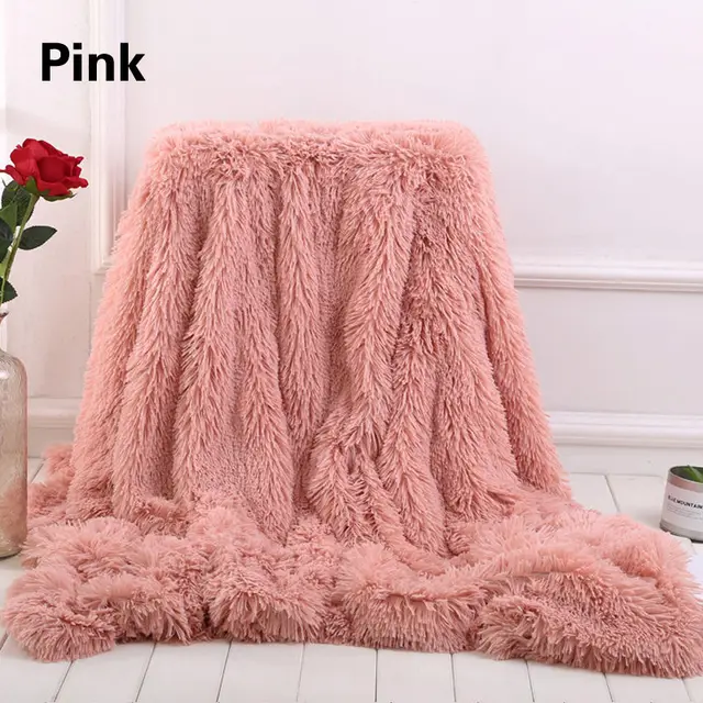 2018 New Large Soft Warm Gy Faux Fur Throw Blanket Sofa Double Gy Faux Fur Throw Blanket Sofa