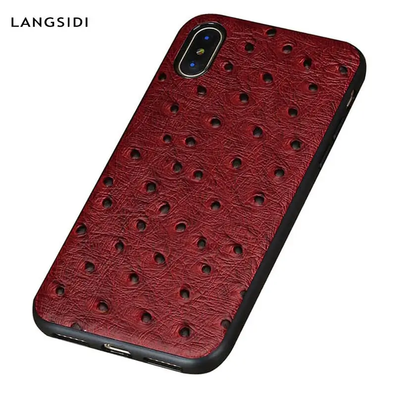 

Genuine Leather 360 all inclusive protective case for iPhone 7 plus 6 8 X XS XSmax XR ostrich veins Anti-fall phone case