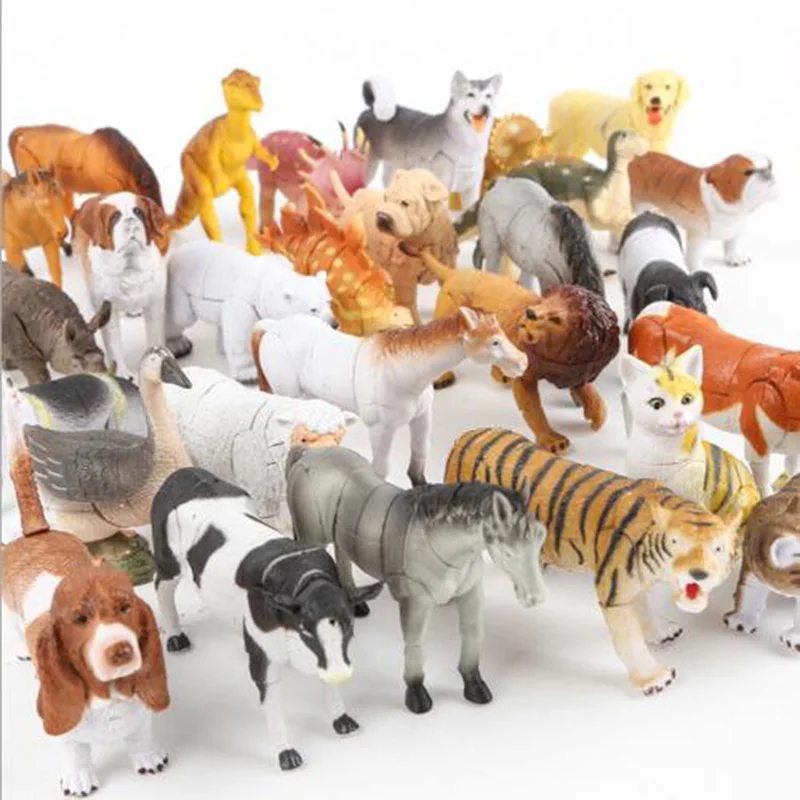 

4D 7cm Stereoscopic Fight Inserted Assembled Tigers Cats Dogs Horses Animals Models & Building Toy