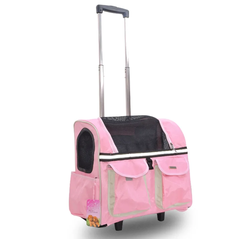 Portable dog Cat Trolley bag dog luggage stroller carrier bag with