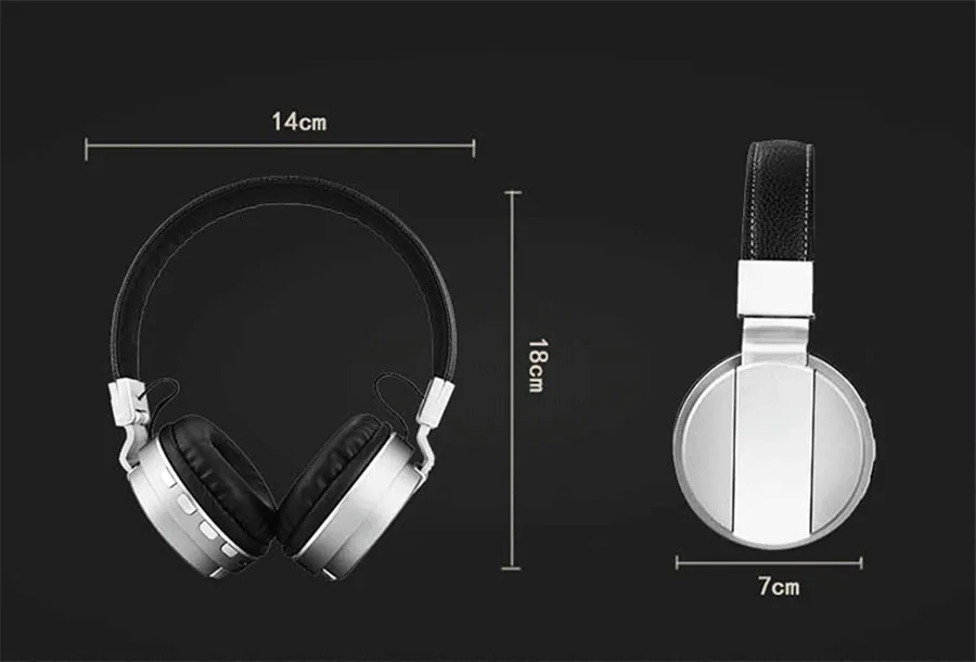 Bluetooth HiFi Headset Stereo FM Radio TF Card Wireless Headphone for iPhone HTC_20