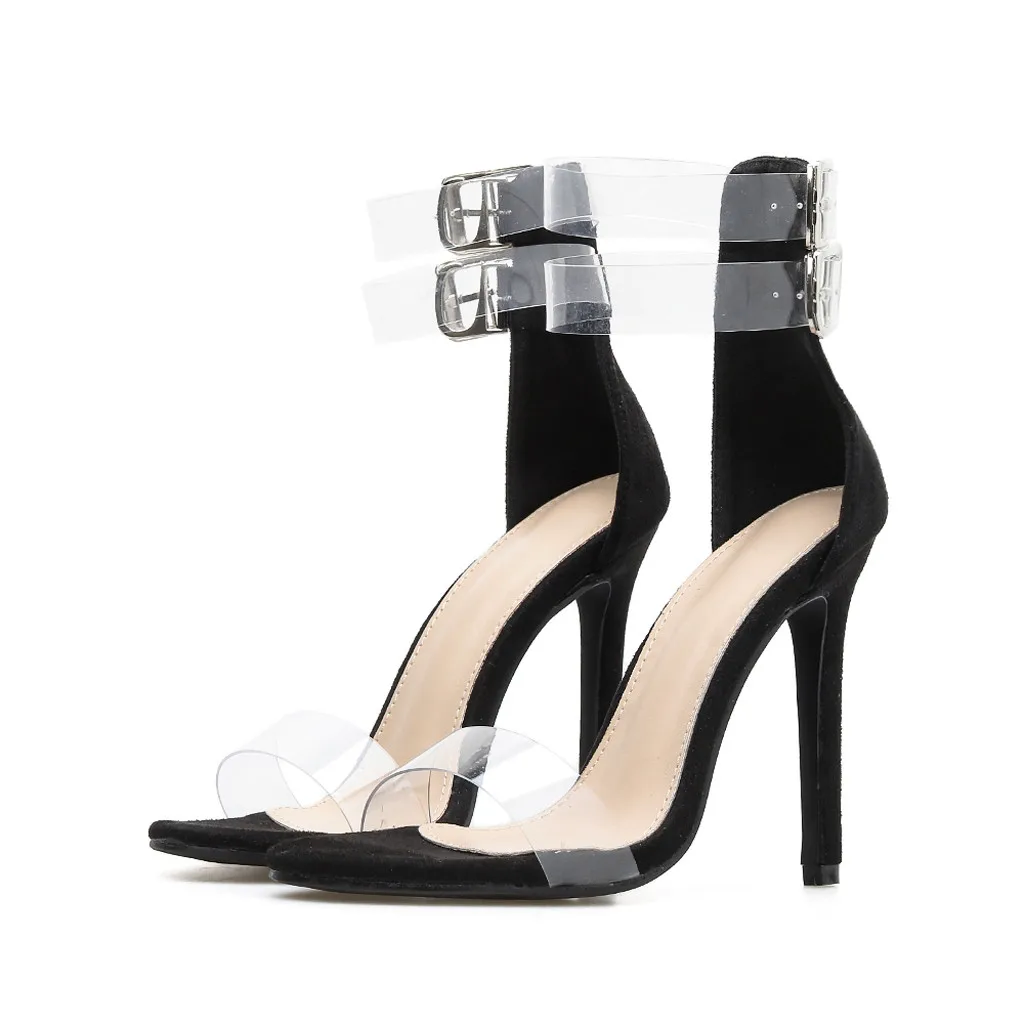 

Jaycosin shoes Womens Fashion Pumps 2019 Transparent Buckle Strap Party High Heels Roman beautiful shoes