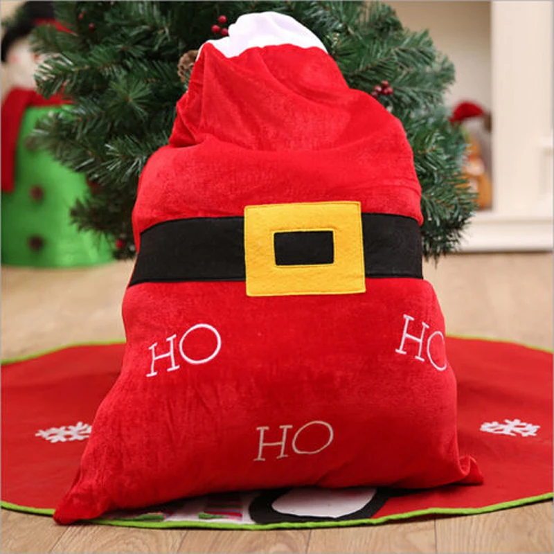 Santa Claus Gift Bags Party Cookie Candy Bags Belt Gift Bags Packing DIY for Kids Candy Bags Christmas Decoration