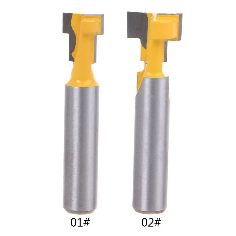 

8mm Shank T-Slot Router Bit T-Track Slot Woodworking Power Tool Cutter Cutting For 1/4" Hex