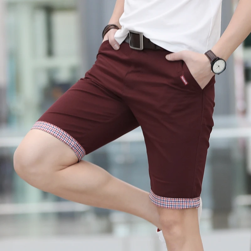 Solid Shorts Men Plaid Ruched Hem Short Male Fashion Shorts Plus Size Summer Mens Shorts Cotton Casual Brand Style marque homme Solid Shorts Men Plaid Ruched Hem Short Male Fashion Shorts Plus Size Summer Mens Shorts Cotton Casual Brand Style marque homme