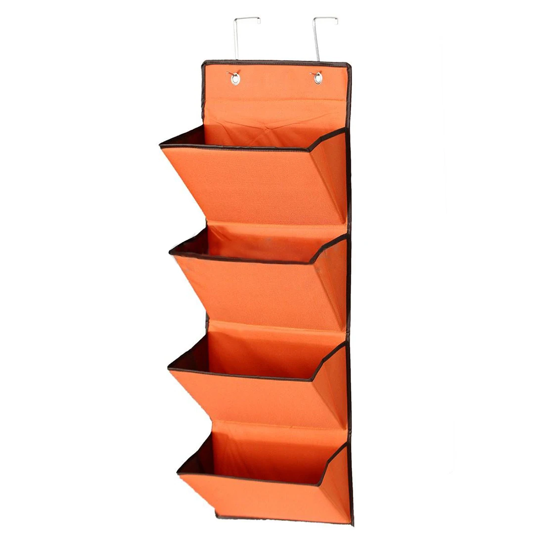 

4 Tier Wall Door Hanging Organiser Storage Rack Bag Cloth Wardobe Shoe Pocket Orange