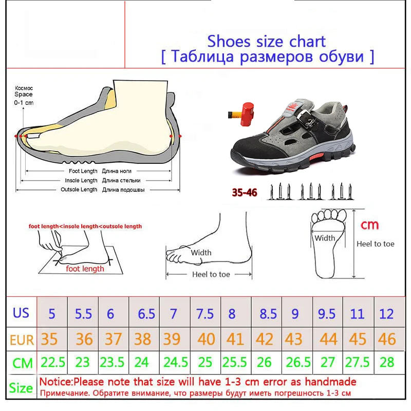 Рабочая страховая обувь; сандалии; мужские летние туфли-светильник; дышащая безопасная обувь; Повседневная Нескользящая Мужская Рабочая обувь